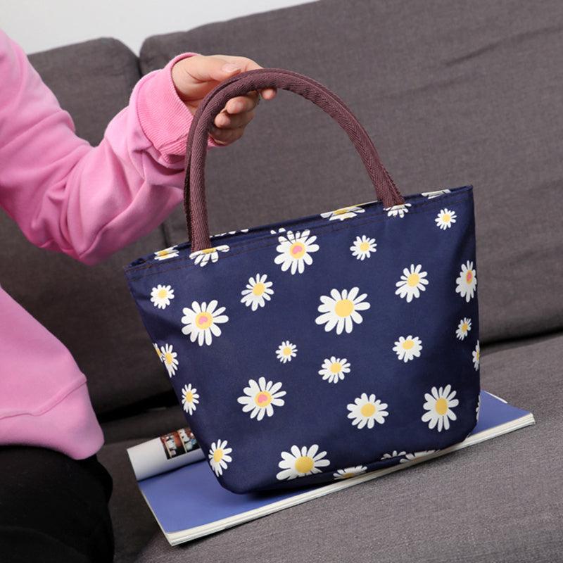 Graphic Print Double Handle Lunch Bag Casual Storage Bag