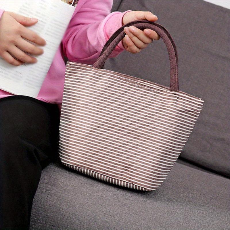 Graphic Print Double Handle Lunch Bag Casual Storage Bag