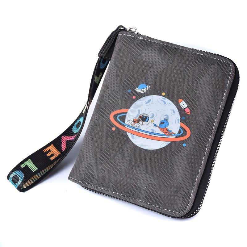 Astronaut Alien Planet Print Wallet Wristlet Organizer Purse
