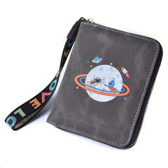 Astronaut Alien Planet Print Wallet Wristlet Organizer Purse