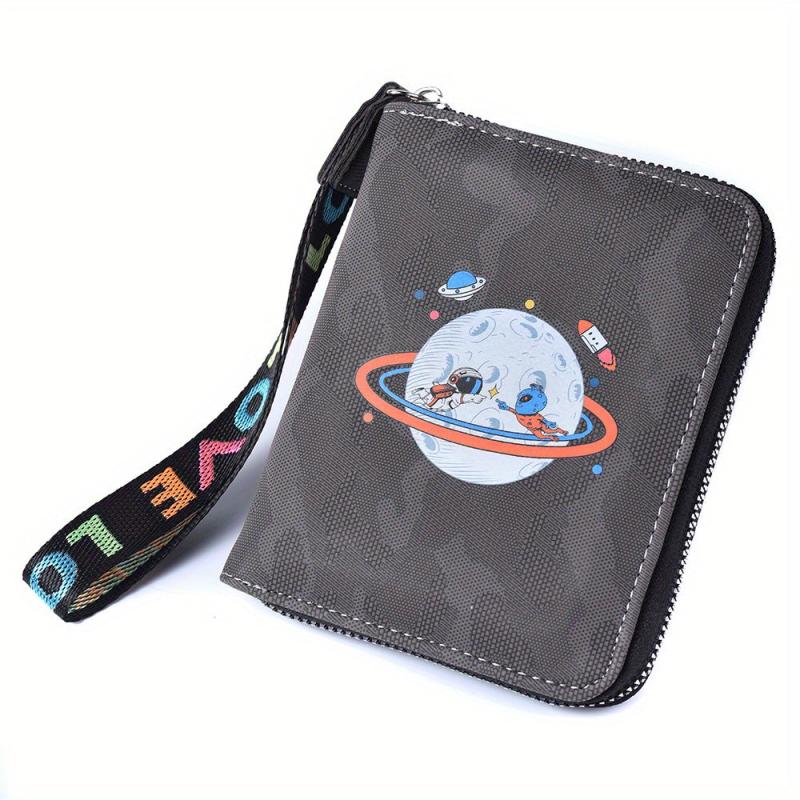 Astronaut Alien Planet Print Wallet Wristlet Organizer Purse
