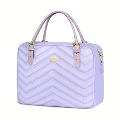 MATEIN Quilted Detail Laptop Handbag Solid Zipper Satchel Bag