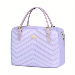 MATEIN Quilted Detail Laptop Handbag Solid Zipper Satchel Bag