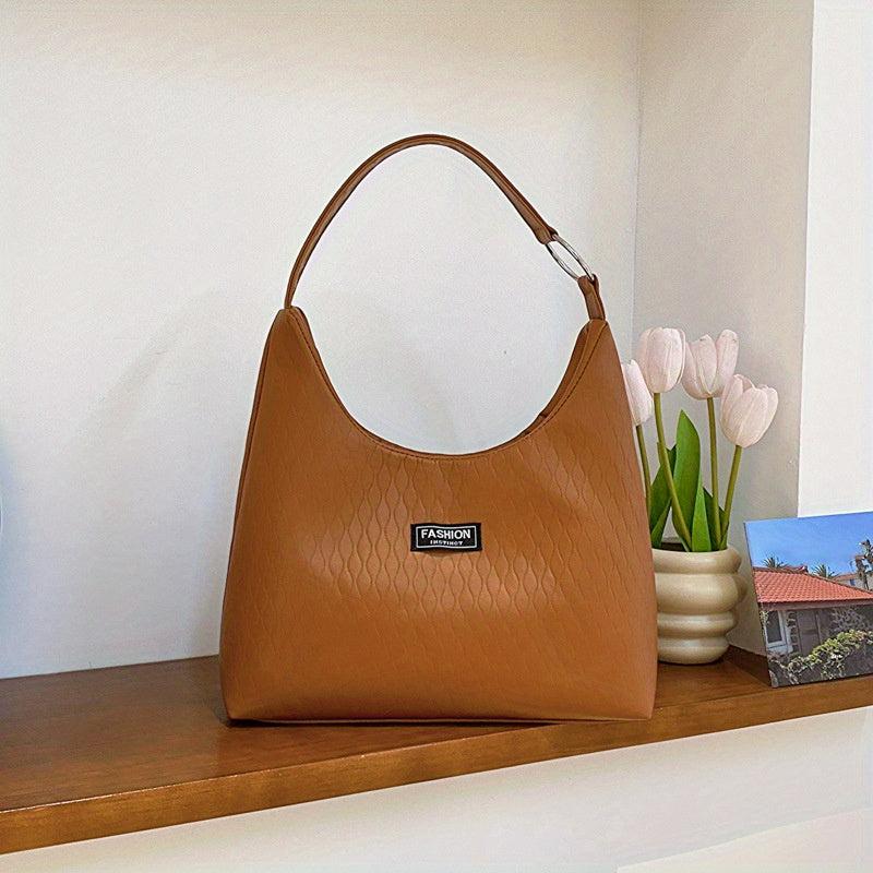Vintage Crescent Hobo Bag Retro PU Shoulder Bag Women's Casual Handbag