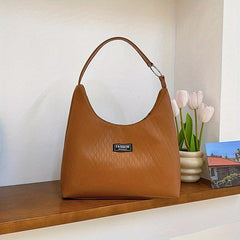 Vintage Crescent Hobo Bag Retro PU Shoulder Bag Women's Casual Handbag