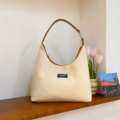 Vintage Crescent Hobo Bag Retro PU Shoulder Bag Women's Casual Handbag