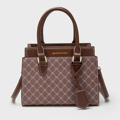 Vintage Geometric Crossbody Bag Retro PU Shoulder Satchel Women's Classic Tote