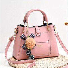 Letter Graphic Crossbody Bag PU Leather Satchel Purse