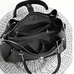 Letter Graphic Crossbody Bag PU Leather Satchel Purse