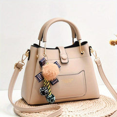 Letter Graphic Crossbody Bag PU Leather Satchel Purse