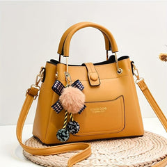 Letter Graphic Crossbody Bag PU Leather Satchel Purse