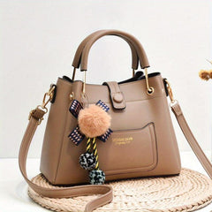 Letter Graphic Crossbody Bag PU Leather Satchel Purse