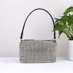 Glitter Rhinestone Satchel Bag Zip Handbag Evening Bag