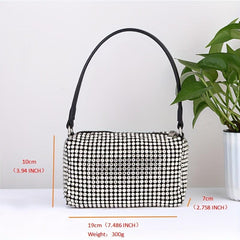 Glitter Rhinestone Satchel Bag Zip Handbag Evening Bag