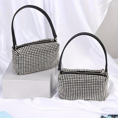 Glitter Rhinestone Satchel Bag Zip Handbag Evening Bag