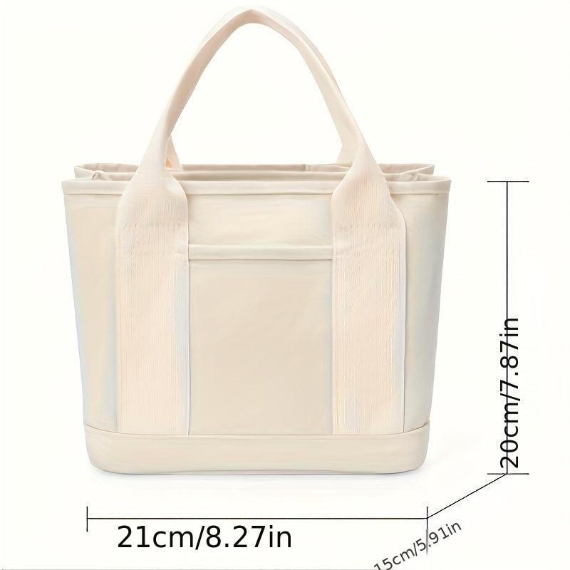 Canvas Tote Bag Solid Lunch Bag Women's Handbag Purse Travel Picnic