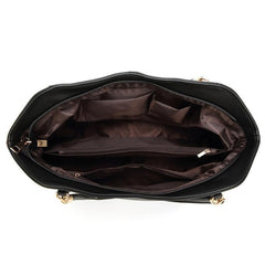 Classic Solid Satchel Bag Large Capacity Handbag With Pendant