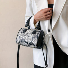 Gothic Skull Print Boston Bag Horror Punk Crossbody Bag