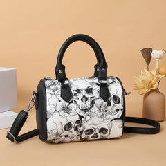 Gothic Skull Print Boston Bag Horror Punk Crossbody Bag