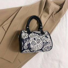 Gothic Skull Print Boston Bag Horror Punk Crossbody Bag