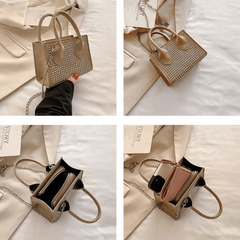 Rivets Decor Square Shoulder Bag All Match Small Bag