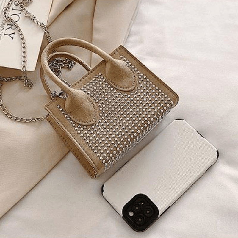 Rivets Decor Square Shoulder Bag All Match Small Bag