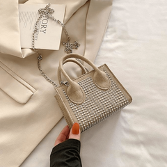 Rivets Decor Square Shoulder Bag All Match Small Bag