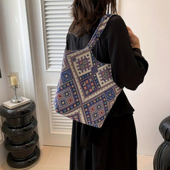 Boho Style Canvas Large Capacity Shoulder Bag