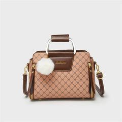 Vintage Geometric Tote Bag Retro PU Crossbody Bag Women's Classic Handbag