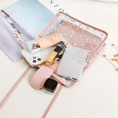 Sequins Star Crossbody Bag PVC Handbag Waterproof Square Purse