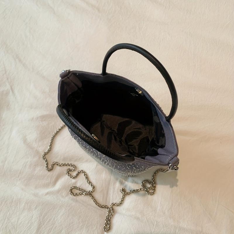Rhinestone Crossbody Bag Classic Shoulder Bag Women's Casual Handbag & Purse