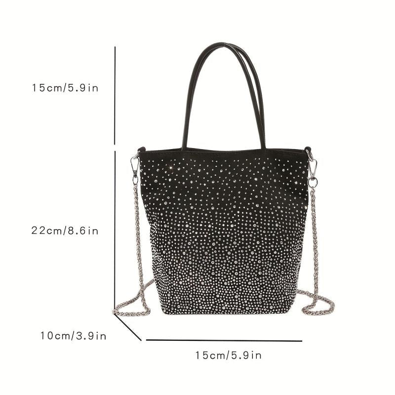 Rhinestone Crossbody Bag Classic Shoulder Bag Women's Casual Handbag & Purse