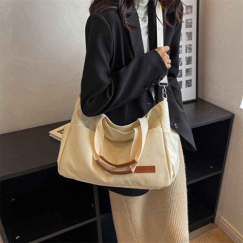 Vintage Canvas Crossbody Bag Large Capacity Tote Handbag