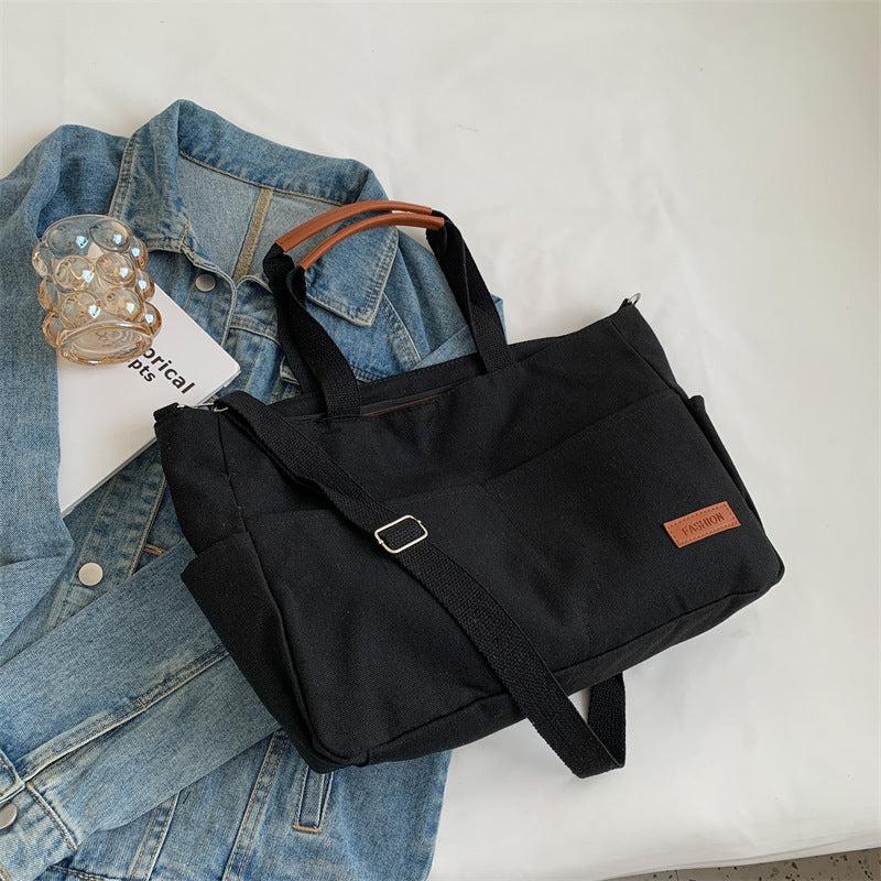 Vintage Canvas Crossbody Bag Large Capacity Tote Handbag
