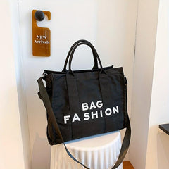 Letter Graphic Canvas Tote Bag Women's Handbag