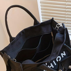 Letter Graphic Canvas Tote Bag Women's Handbag
