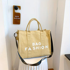 Letter Graphic Canvas Tote Bag Women's Handbag