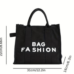 Letter Graphic Canvas Tote Bag Women's Handbag