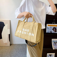 Letter Graphic Canvas Tote Bag Women's Handbag