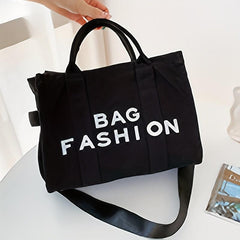 Letter Graphic Canvas Tote Bag Women's Handbag