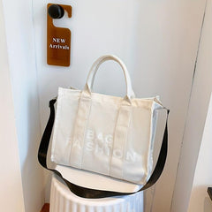 Letter Graphic Canvas Tote Bag Women's Handbag