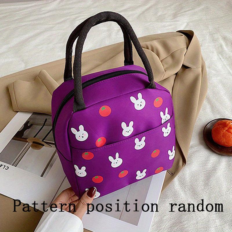 Bunny Print Handbag Lunch Box Bag Portable Mommy Bag