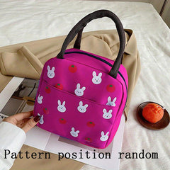 Bunny Print Handbag Lunch Box Bag Portable Mommy Bag