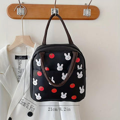 Bunny Print Handbag Lunch Box Bag Portable Mommy Bag