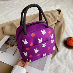 Bunny Print Handbag Lunch Box Bag Portable Mommy Bag
