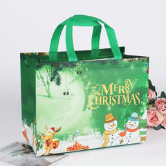 4 Pcs Christmas Tote Bags Reusable Non Woven Shopping Bags