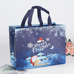 4 Pcs Christmas Tote Bags Reusable Non Woven Shopping Bags