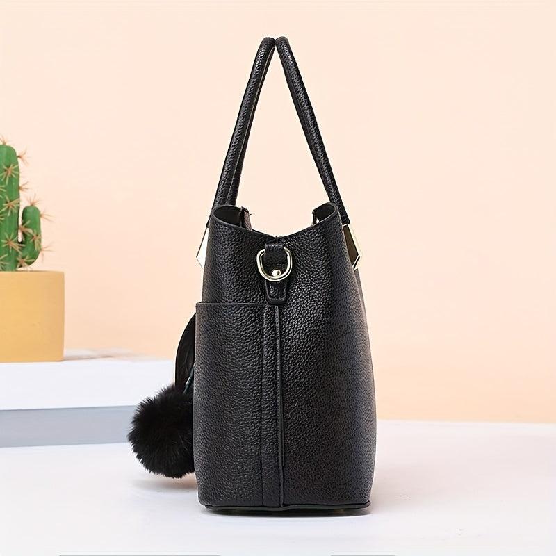 PU Leather Top Handle Satchel Crossbody Tote Bag