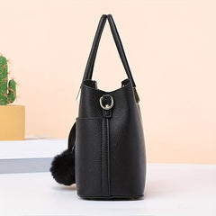 PU Leather Top Handle Satchel Crossbody Tote Bag