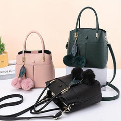 PU Leather Top Handle Satchel Crossbody Tote Bag